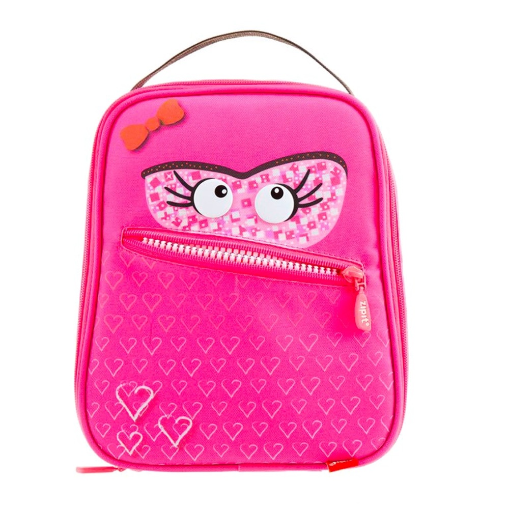 NWT • ZIPIT Pink Talking Monstar Insulated Kids Lunch Bag Box Hearts